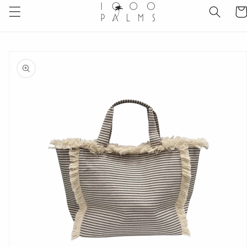 Striped Tote Bag - Black and Cream